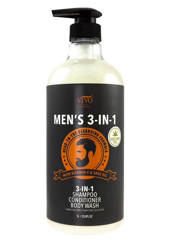 Mens 3-in-1 Shampoo Conditioner Body Wash